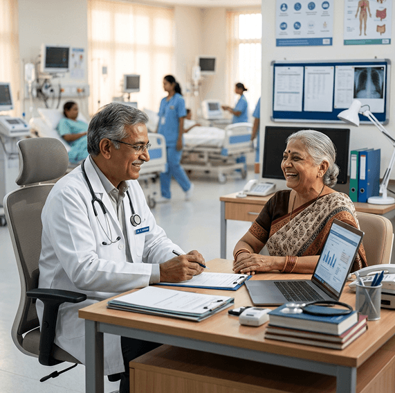 Doctor consulting a patient at Meditrina Hospitals