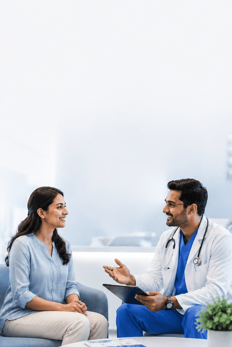 Doctor supporting a patient