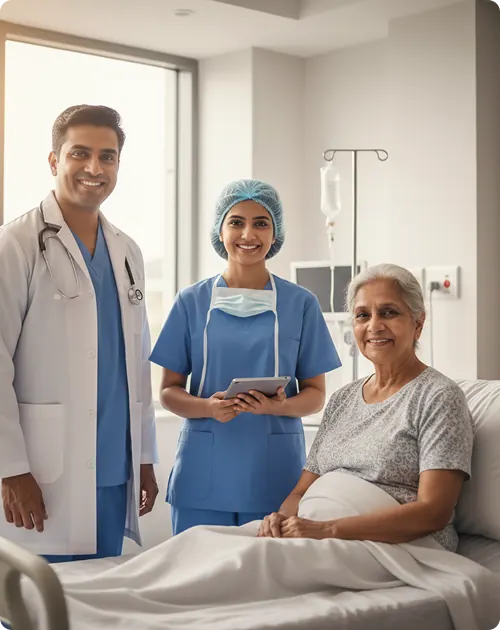 Doctor consulting a patient about a health checkup package
