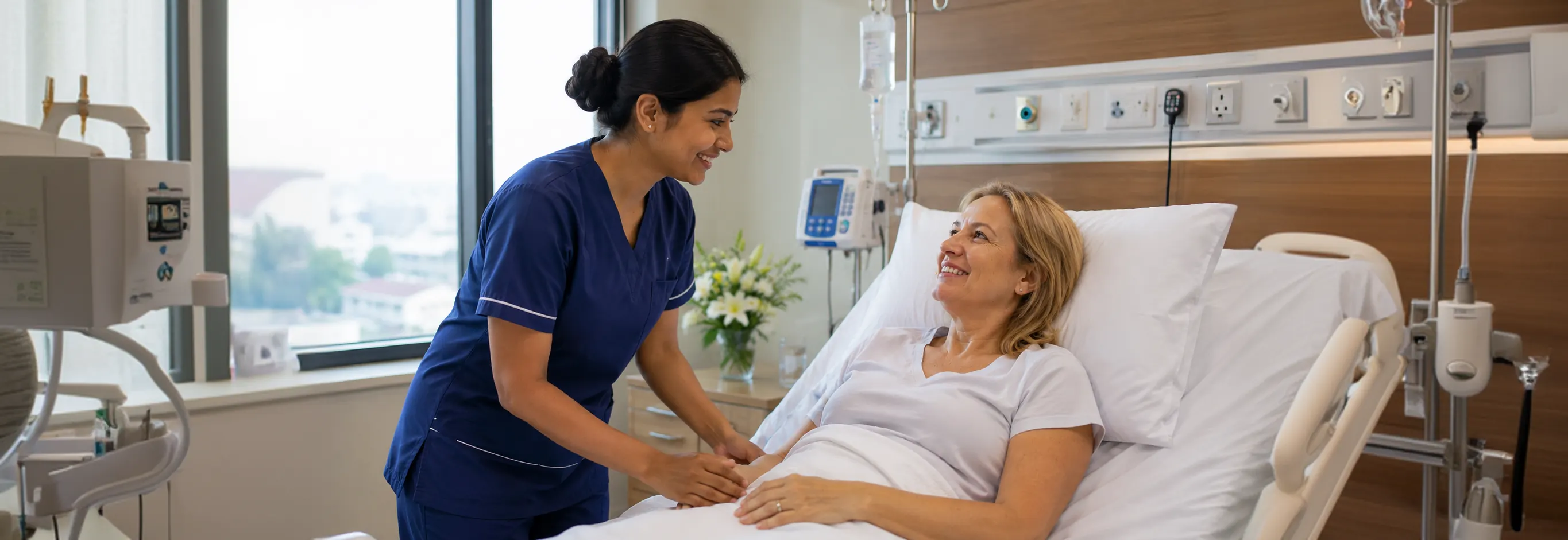 Nurse caring for a patient at Meditrina Hospitals
